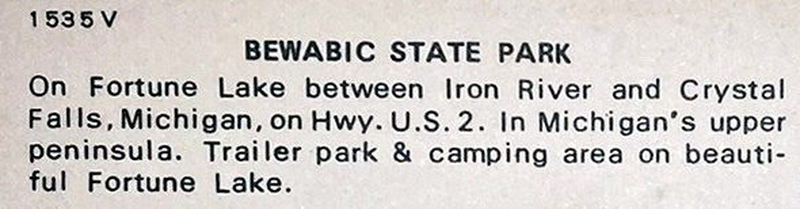 Bewabic State Park - Vintage Postcard